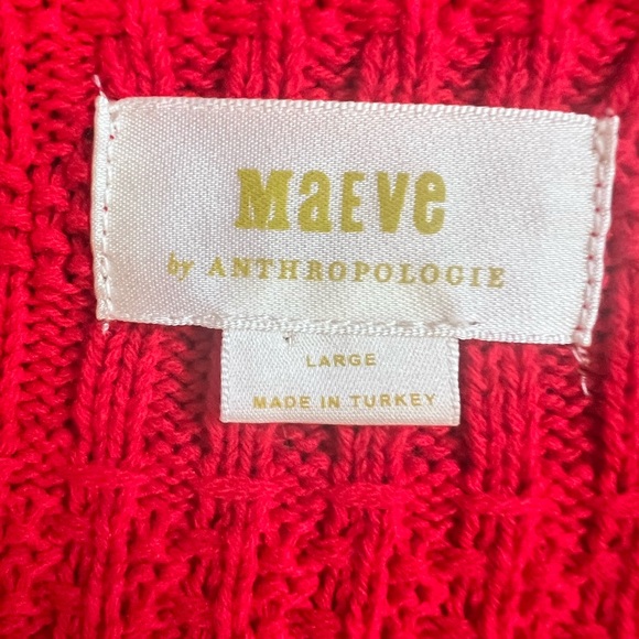 RED POLO CARDIGAN SWEATER. SIZE LARGE - Picture 2 of 6